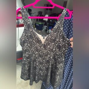 Express Black & Nude Lace Romper